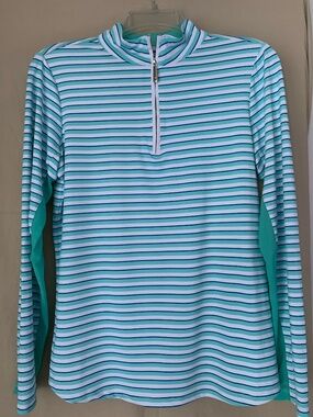 Cabana Life 'Striped Quarter Zip Sport Top'